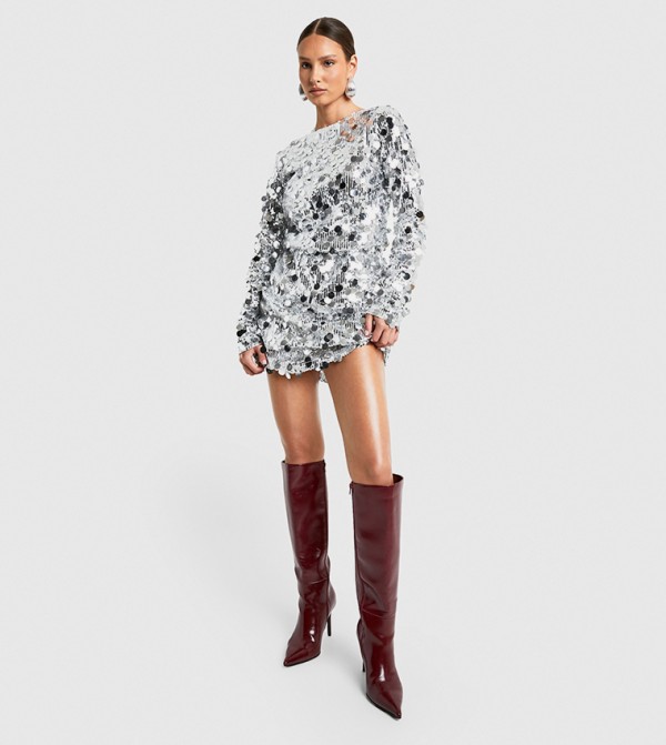 Disc Sequined Shift Dress