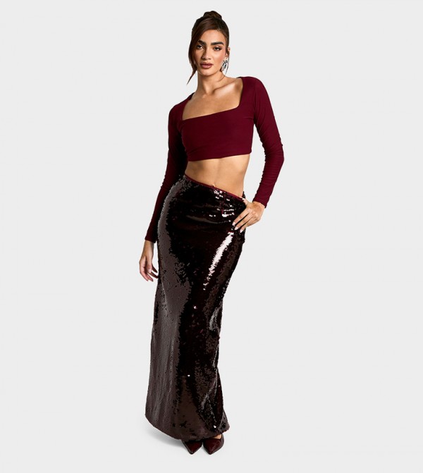 Premium Sequined Maxi Skirt