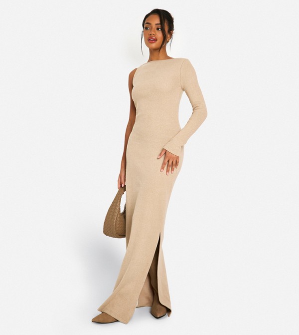 Ribbed Crew Neck Slip Maxi Dress