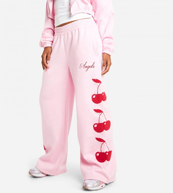Cherry Print Straight Fit Sweatpants