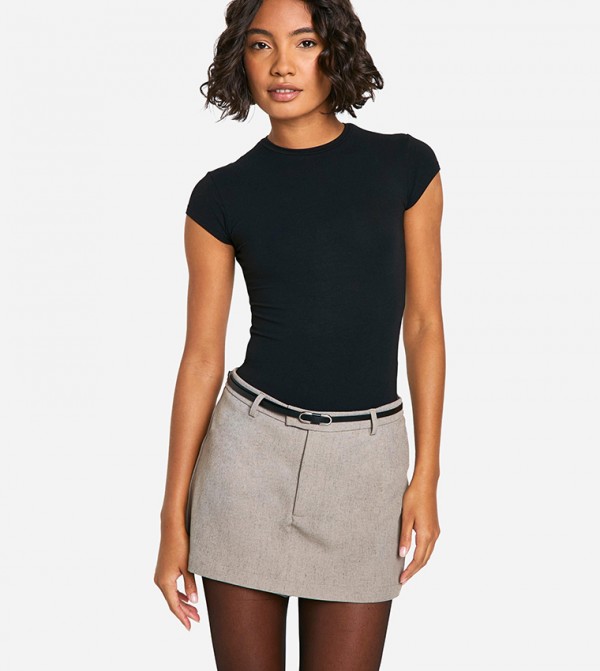 Tall Belt Detail Tailored Skort