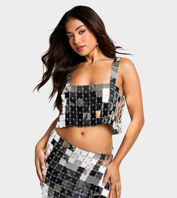 Petite Mirrored Crop Top
