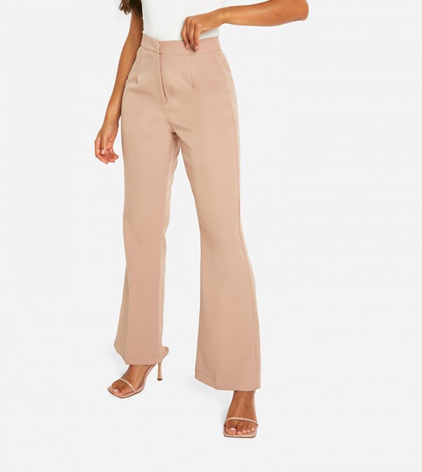 High Waist Tailored Flared Trousers