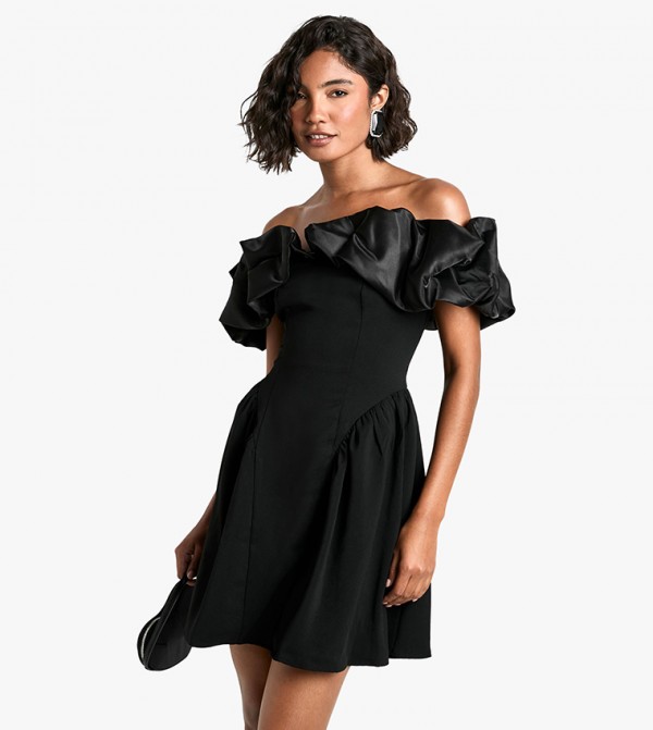 فستان ميني مكشكش