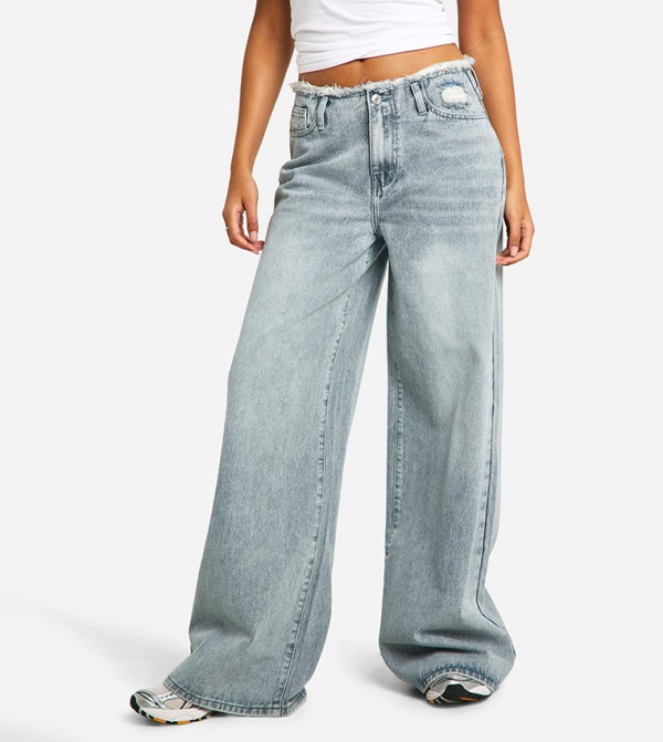Tall Faded Wide Leg Jeans