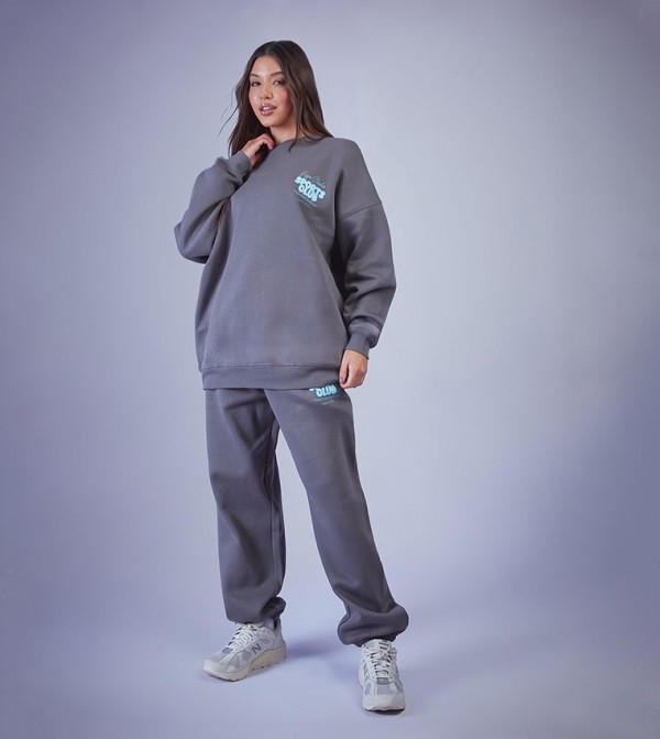 Dsgn Studio Bubble Slogan Oversized Sweatshirt