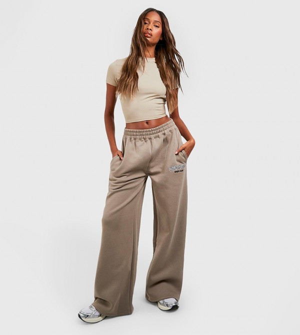 Design Studio Appliqued Straight Fit Joggers