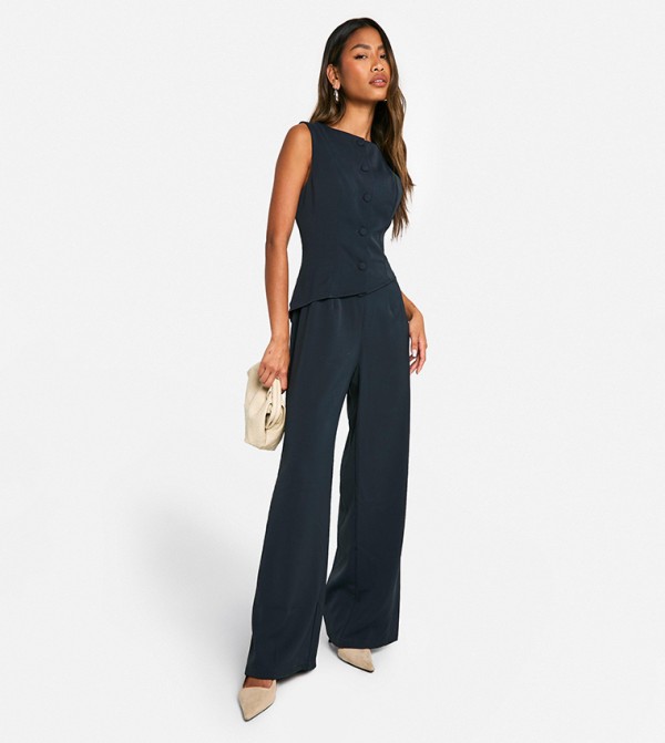 Solid Wide Leg Jumpsuit