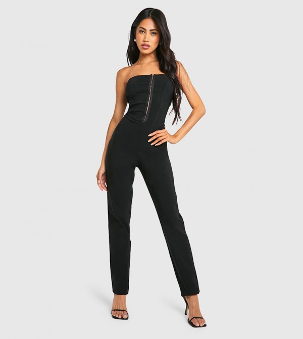Bandeau Eyelet Corset Jumpsuit