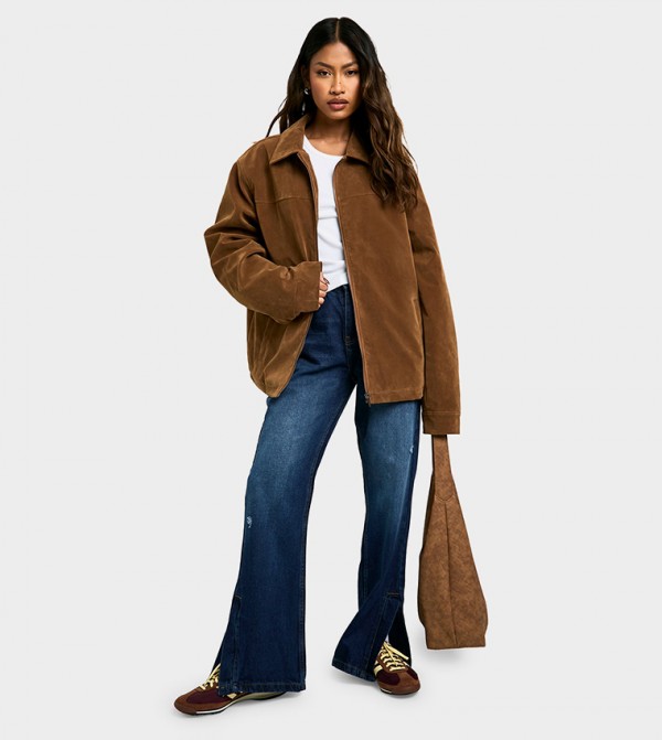 Split Hem Faded Flare Jeans