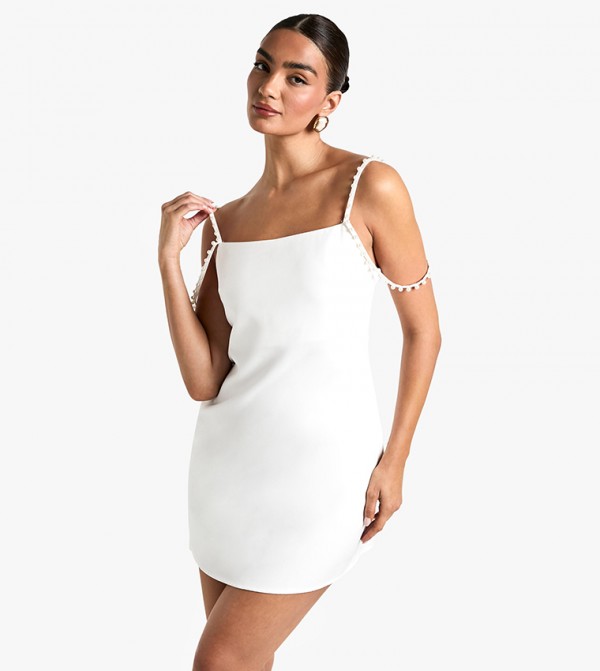 Pearl Strap Mini Dress