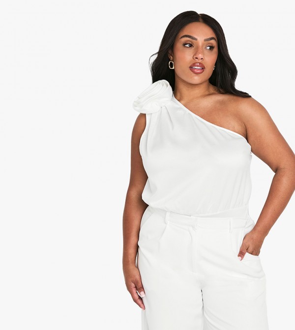 Curve Corsage Shoulder Bodysuit Top
