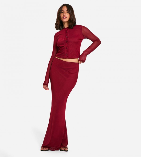 High Waist Mesh Maxi Skirt
