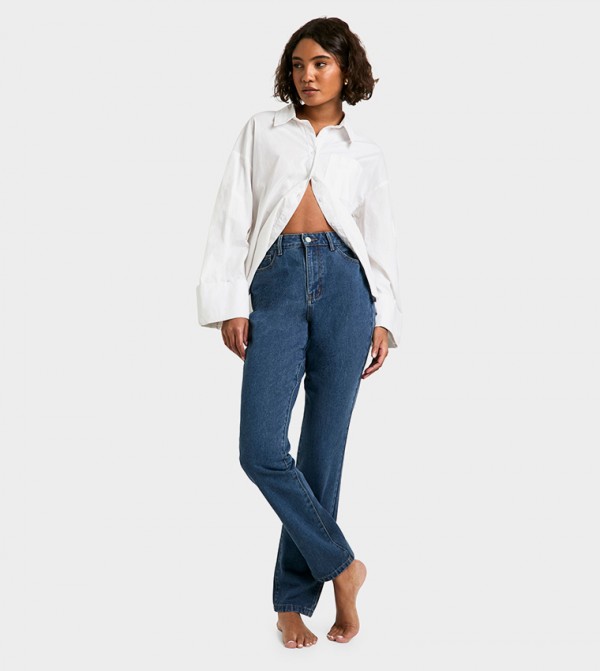 Tall Basics High Waist Mom Fit Jeans