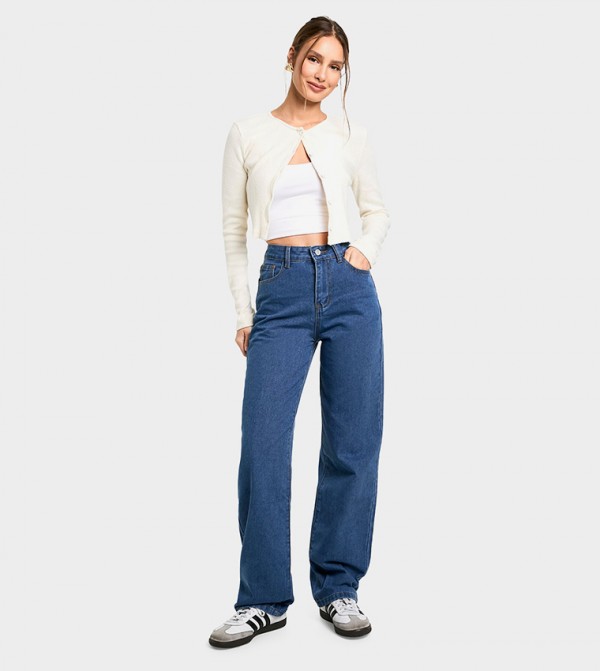 High Waist Boyfriend Jeans