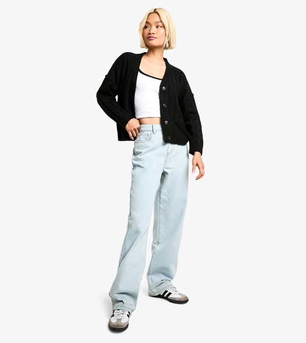 Washed Boyfriend Fit Jeans