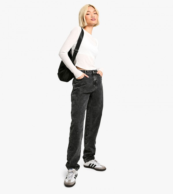 High Waist Straight Fit Jeans