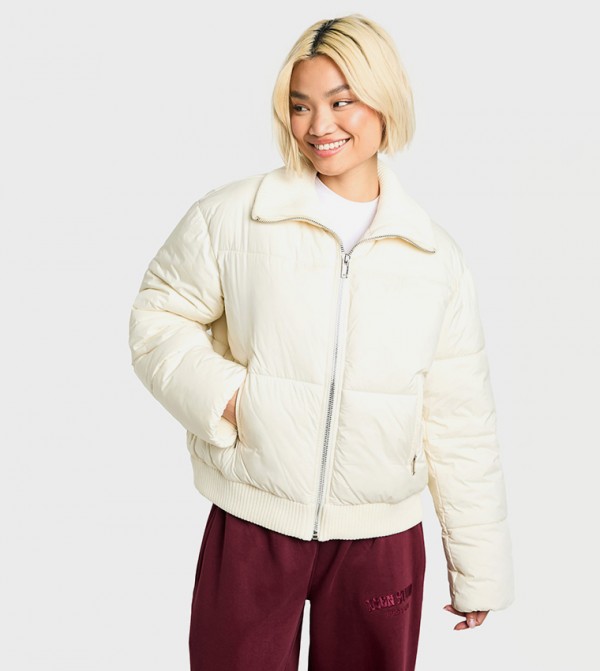 Rib Detail Puffer Jacket