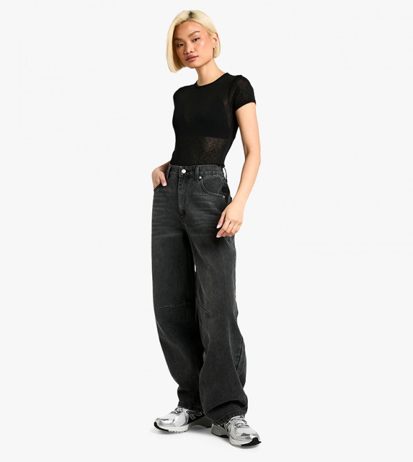 Seam Detail Tapered Fit Jeans