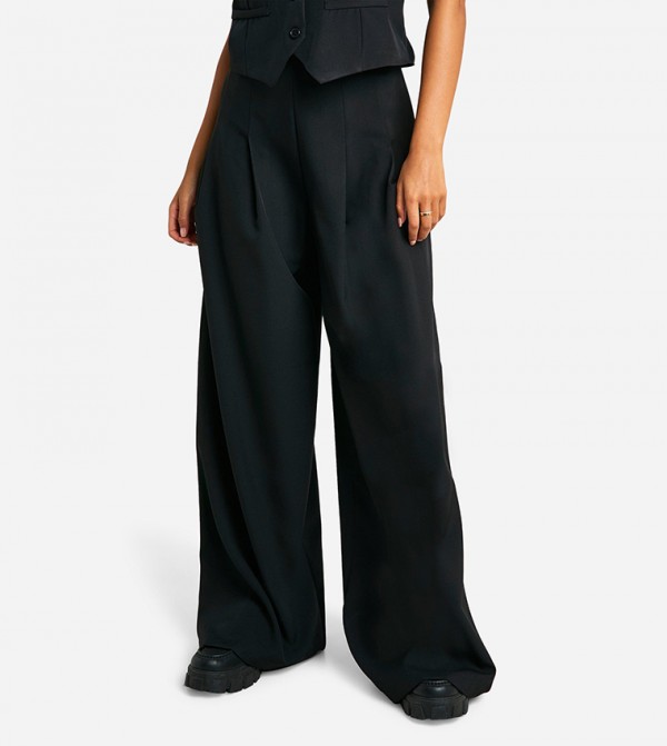 Tall Pleated Detail Wide Leg Trousers