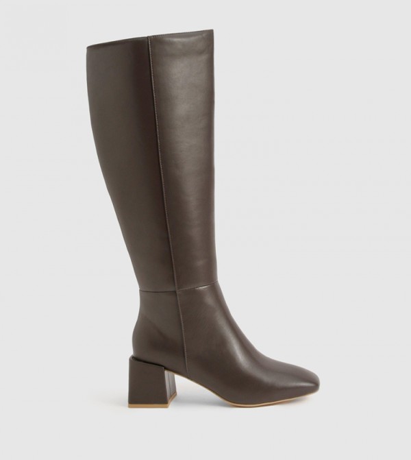 Low Block Knee High Boots