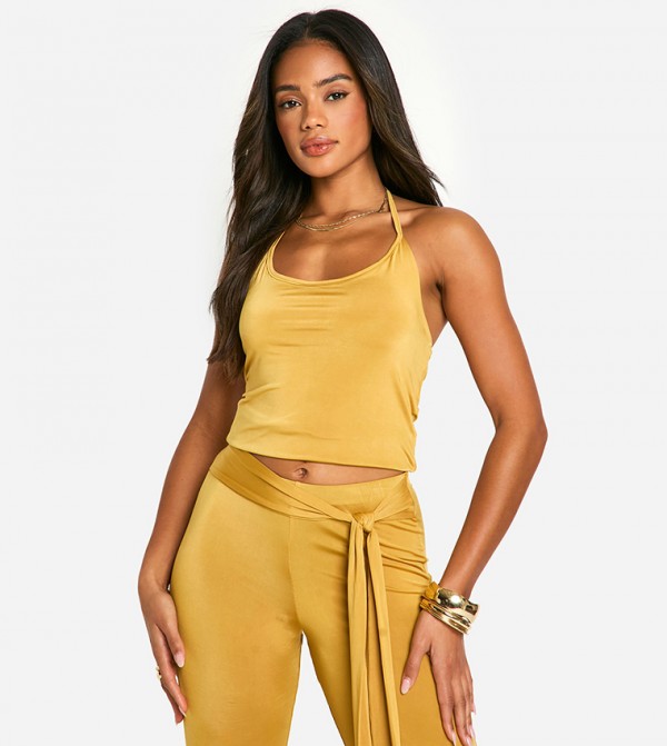 Halter Neck Fitted Cami Top