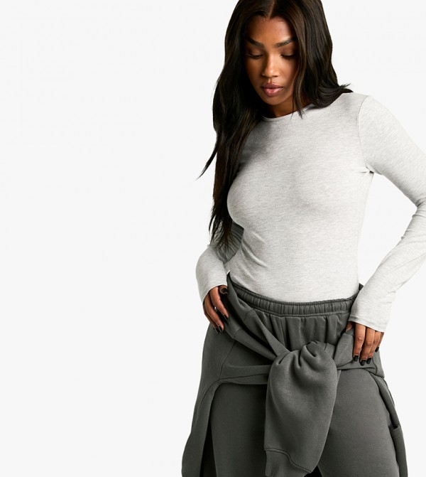 Crew Neck Long Sleeves Bodysuit Top