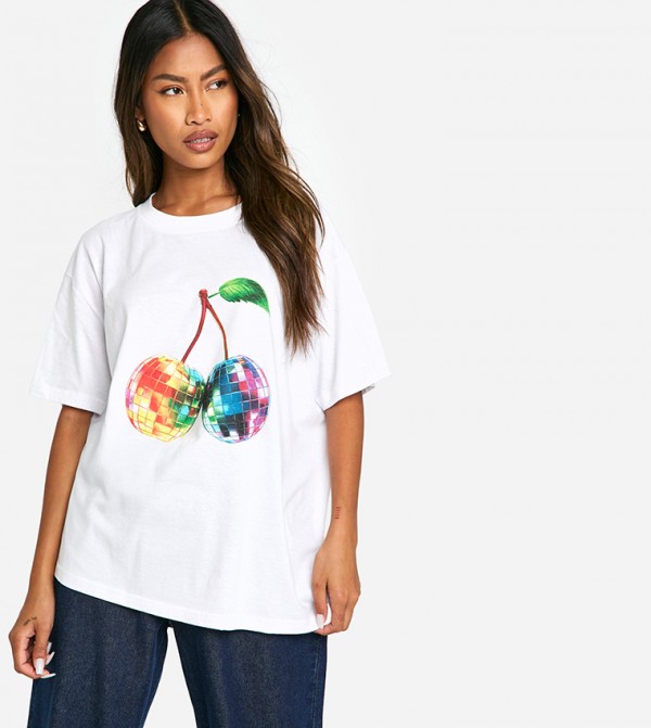 Printed Short Sleeves Oversized T Shirt