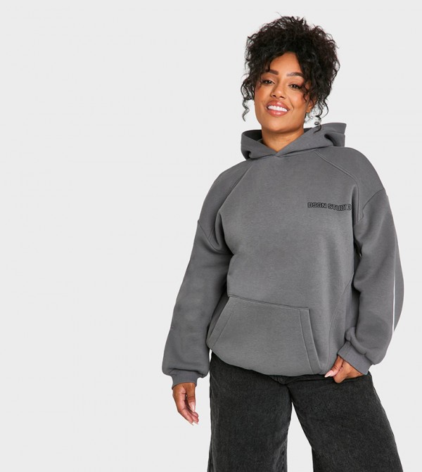 Curve Side Stripe Design Sport Print Hoodie