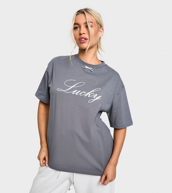 Lucky Print Oversized T-Shirt