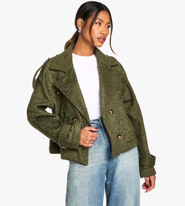 Textured Double Breasted Jacket
