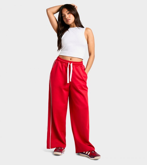 Petite Scuba Side Striped Wide Leg Joggers