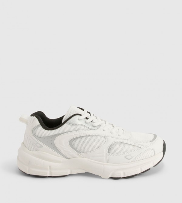 Panelled Lace-Up Chunky Sneakers