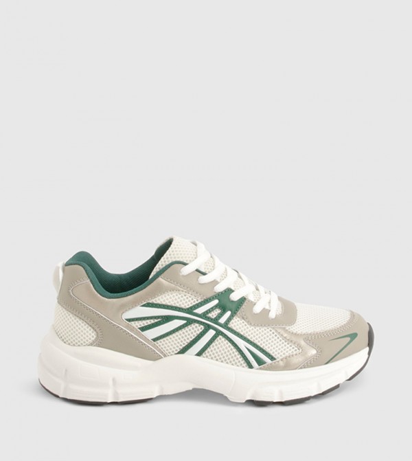 Panelled Lace-Up Chunky Sneakers
