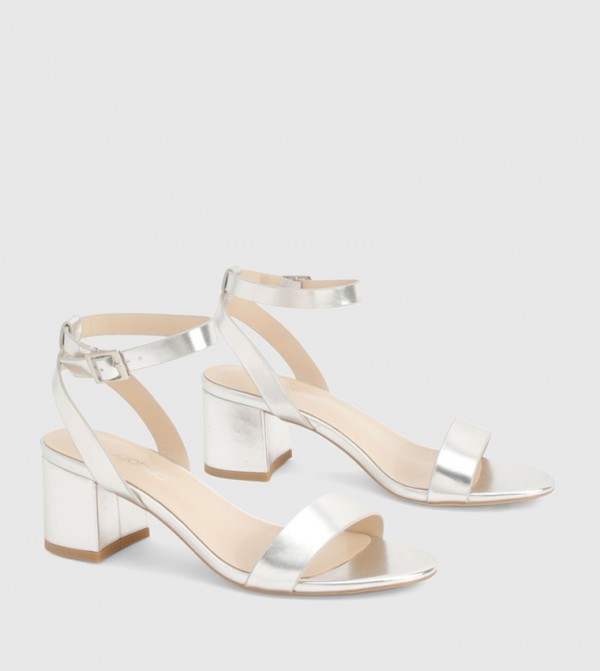 Wide Fit Metallic Heeled Sandals