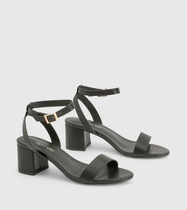 Ankle Strap Low Block Heel Sandals