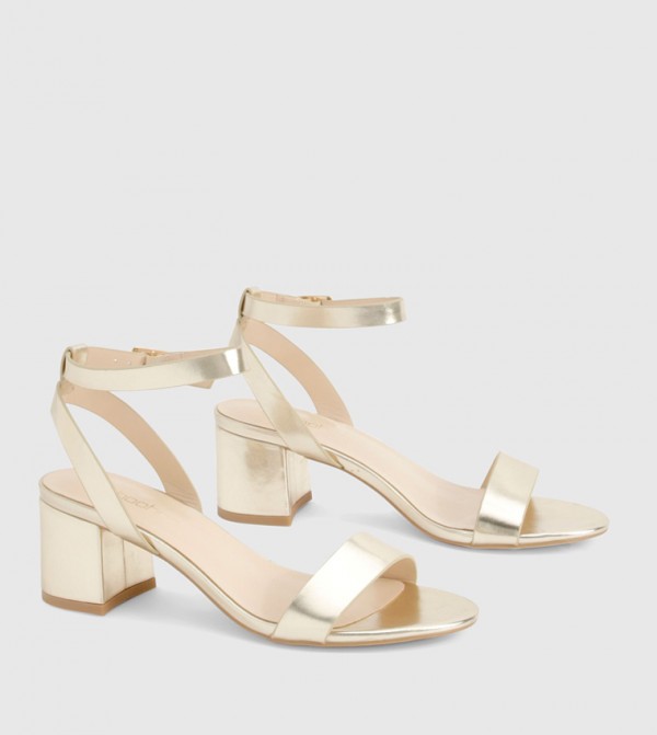 Wide Fit Metallic Heeled Sandals