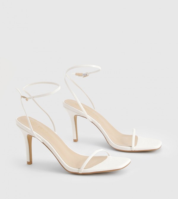 Ankle Strap Low Stiletto Heel Sandals