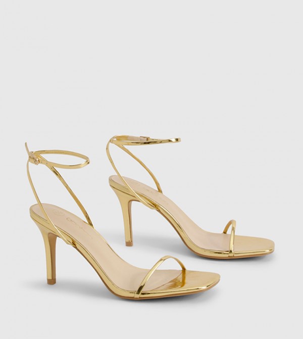 Wide Fit Metallic Stiletto Heel Sandals