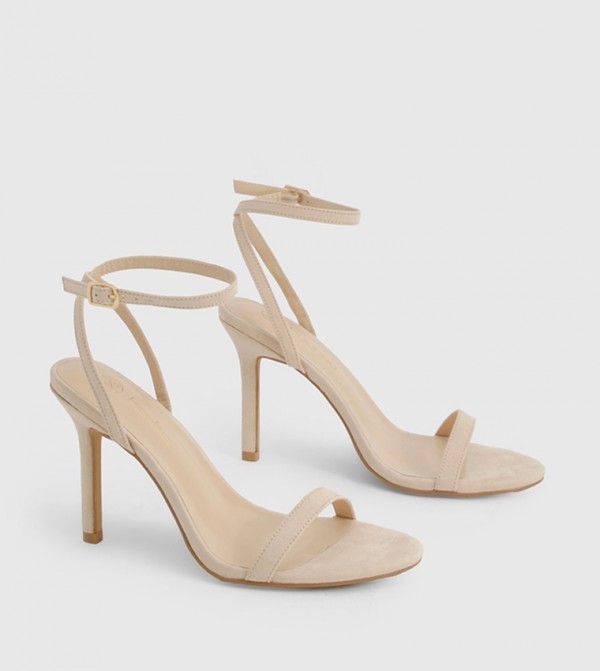 Wide Fit Faux Suede Heeled Sandals