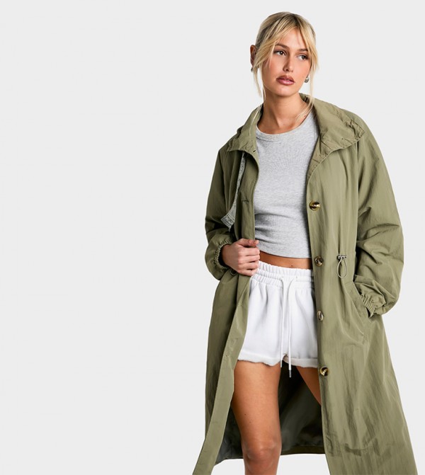 Synched Detail Trench Coat