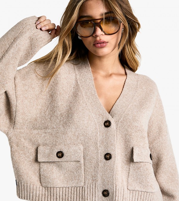 Pocket Detail Knitted Cardigan