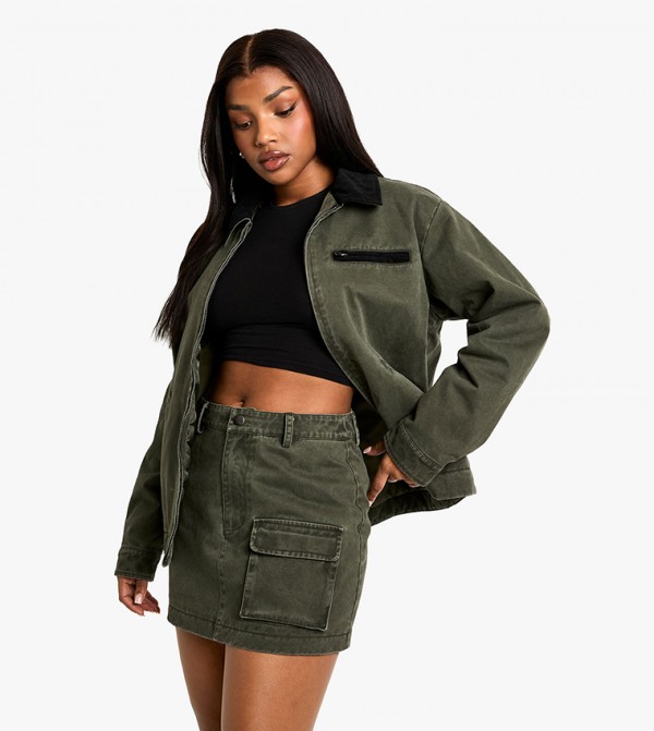 Twill Washed Mini Skirt