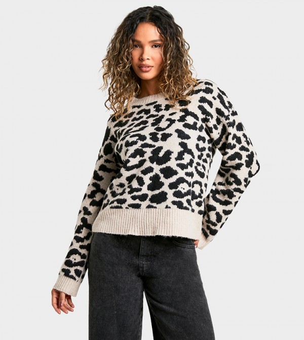 Blanket Stitch Detail Crew Neck Sweater
