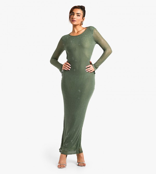 Hotfix High Neck Maxi Dress