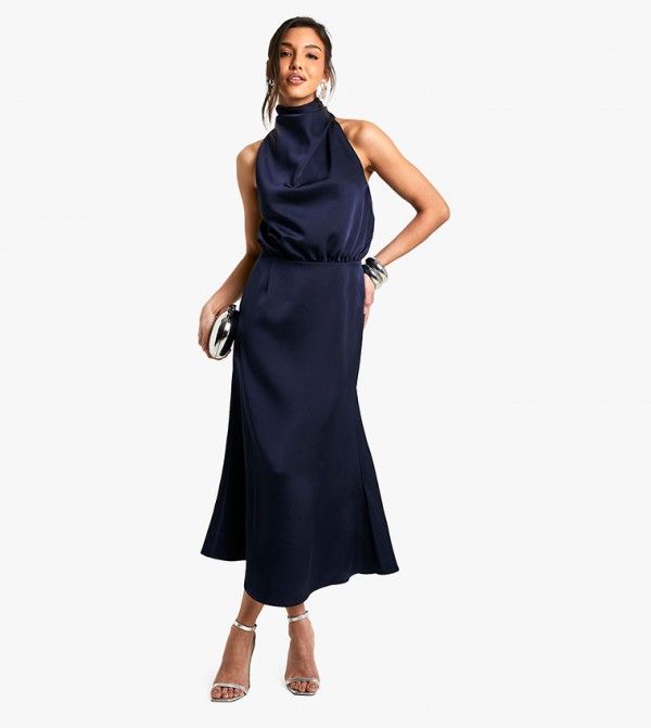 Cowl Neck Sleeveless Midaxi Dress