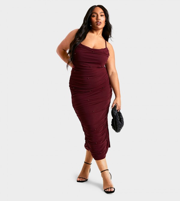 Curve Beaded Strappy Midaxi Dress