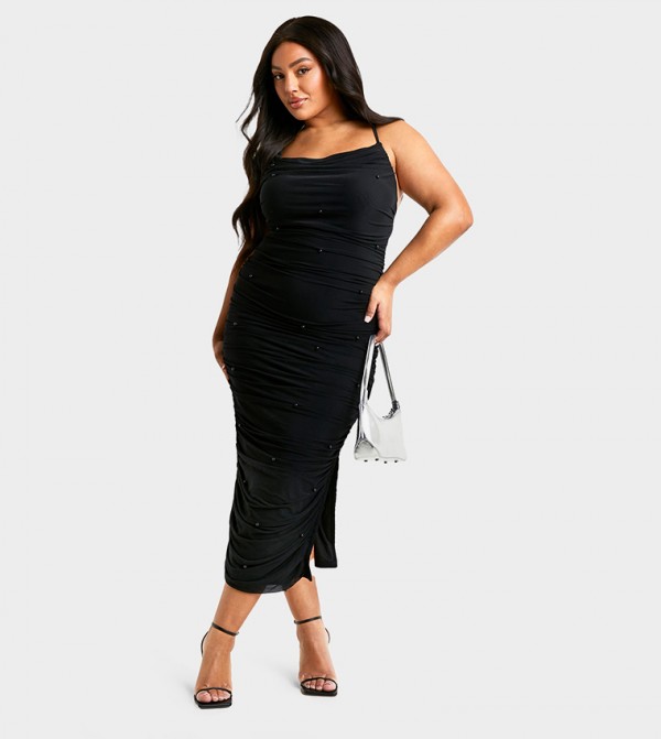 Curve Beaded Strappy Midaxi Dress