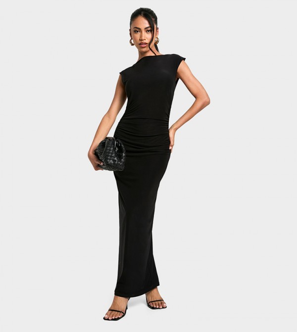 Slinky Ruched Maxi Dress