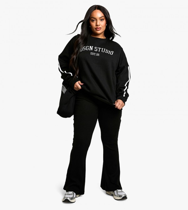 Curve Heavy Rib Flared Trousers